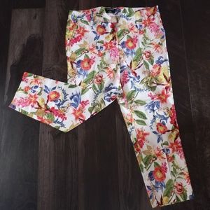Jessica Multi Floral Ankle Crop pants Size 12